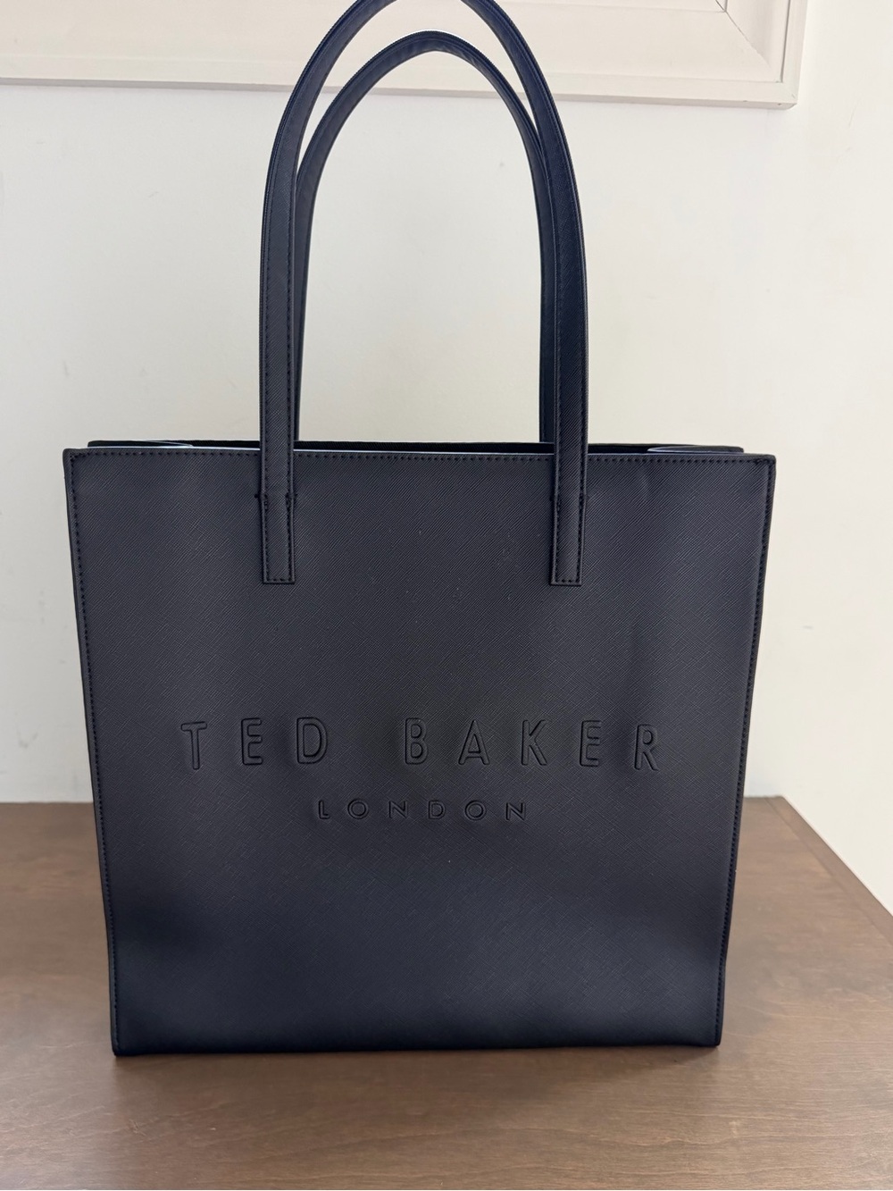 Ted Baker London Black Icon Embossed Logo Soocon Faux Leather Tote Bag